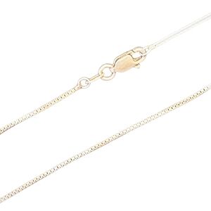 1mm Italian Sterling Silver Box Chain 20" Length
